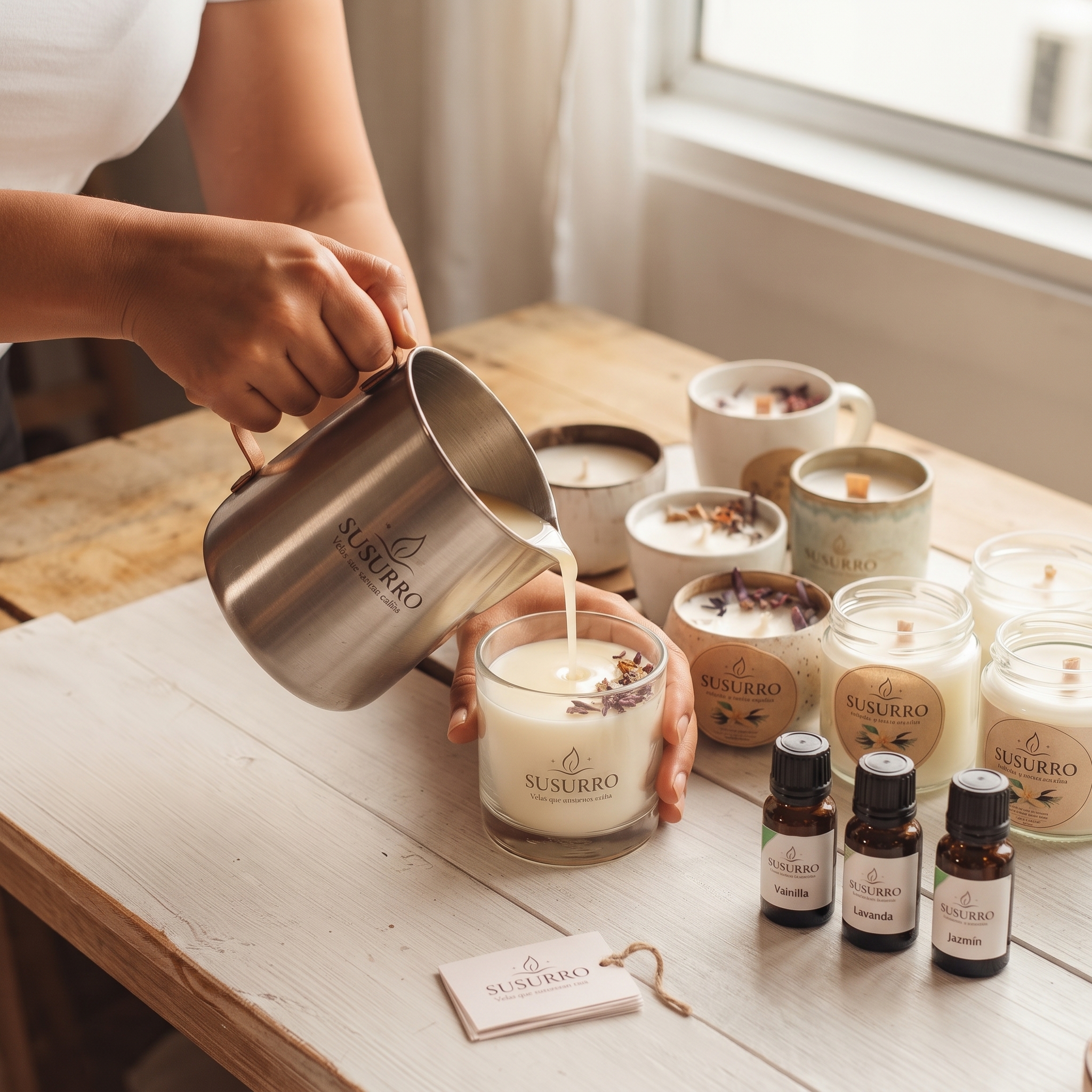 Person making a handmade product
